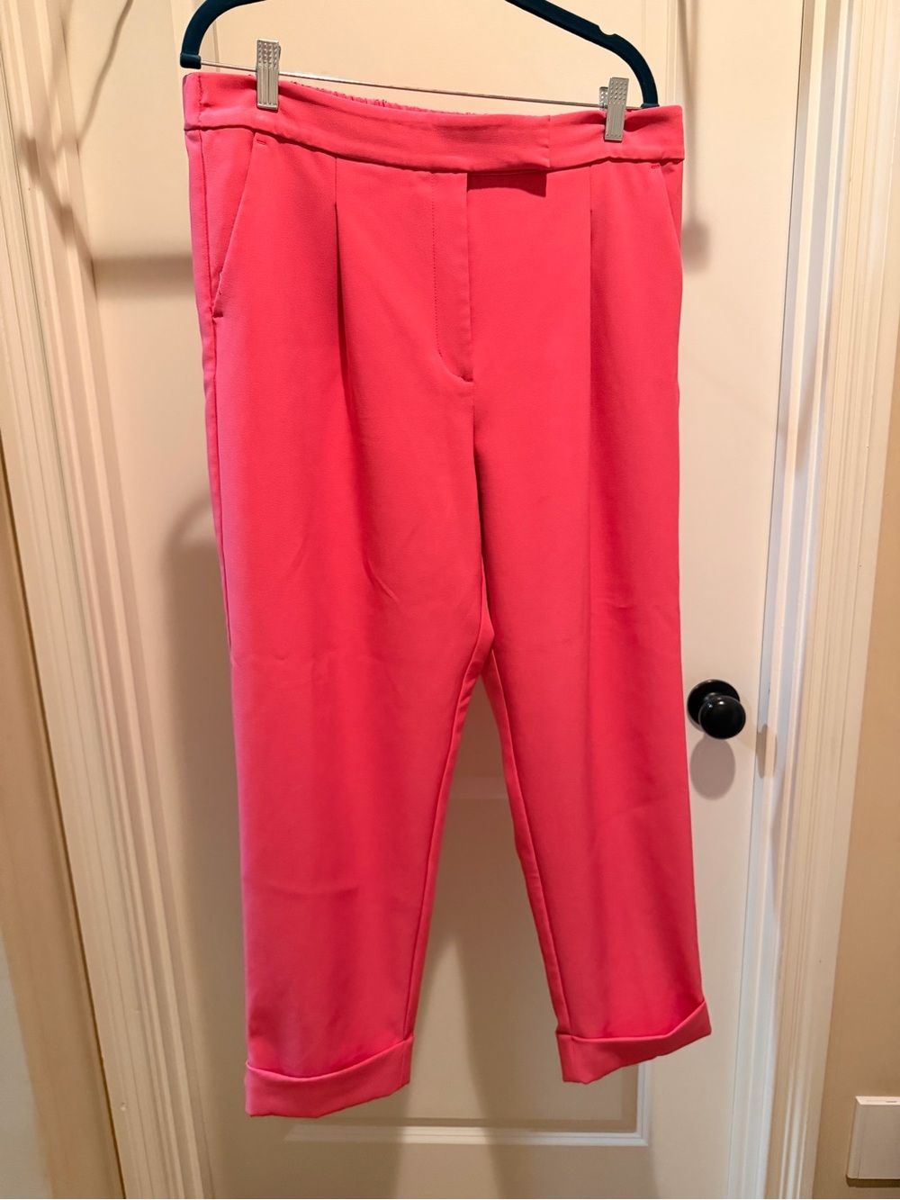 LOFT Straight Leg Pants in Bright Pink